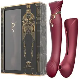 Смарт-вібратор 3 в 1 Zalo Queen Wine Red пульсуюча перлина та вакуум кристал Swarovski - мініатюра 10