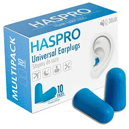 Пінні беруші для сну 10 пар HASPRO MULTI10 SNR 38 дБ Сині (1120-02)