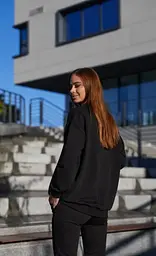 Світшот трикотажний для вагітних і мам-годувальниць oversize Liverpool розмір L-XL Lullababe Чорний - мініатюра 6