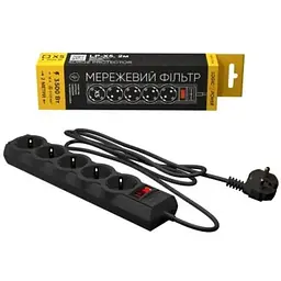 Мережевий фільтр живлення LogicPower LP-X5 PREMIUM, 2m black (9583)