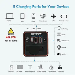 Портативний зарядний пристрій RoyPow 30W PD USB-C з розеткою для прикурювача 12 В для ноутбука - мініатюра 6