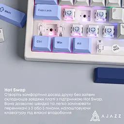 Механічна клавіатура Ajazz AK650 Sea Salt Switch White USB-C (AK650-SS-BWB) - мініатюра 9