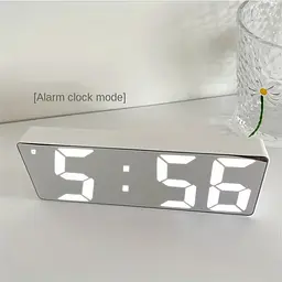 LED настільний електронний годинник / Bеликий дисплей / USB живлення / While
