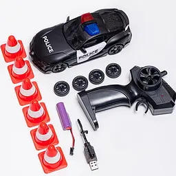 Дитяча радіокерована машина Toyota Supra MK5 поліція 1:24 4WD дрифт авто з сиреною підсвіткою та пультом - мініатюра 6