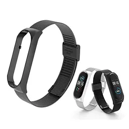 Ремінець для фітнес-браслета MiJobs для Xiaomi Mi Band 8 і 9 Mesh design металевий із застібкою чорний - мініатюра 3
