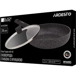 Сковорода Ardesto Black Mars Alcor глибока з кришкою 28 см (AR1928BML) - мініатюра 8