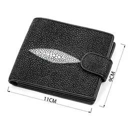 Портмоне чоловіче STINGRAY LEATHER 18070 з натуральної шкіри морського ската чорне - мініатюра 6