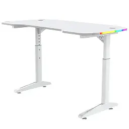 Геймерський комп'ютерний стіл GT Racer T-1229 (120x60x71-79) White