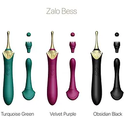 Вагінально-кліторальний вібратор Zalo Bess Velvet Purple мультифункціональний з насадками - мініатюра 8