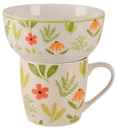 Набір для сніданку Limited Edition Flowers Green, 2 предмети - мініатюра 1