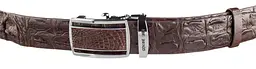 Ремінь-автомат з натуральної шкіри крокодила коричневий CROCODILE LEATHER 18240 120 см - мініатюра 2