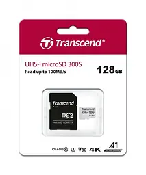 Карта пам'яті Transcend microSDXC 300S 128GB UHS-I (U3) + adapter SD (TS128GUSD300S-A) [38644] - мініатюра 3