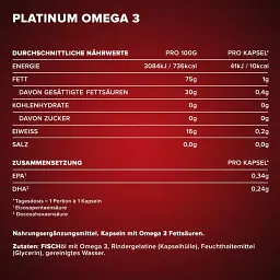 Омега для спорту IronMaxx Platinum Omega 3, 58% 60 капсул - мініатюра 3