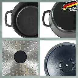 Каструля чавунна з кришкою KELA Calido чорна 21 см 2,5 л (12470) - мініатюра 5