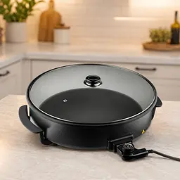 Сковорода для піци Pizza pan R.5405 RAF / Електросковорода для піци з антипригарним покриттям / Сковорода з кришкою та термостатом 1500W - мініатюра 2