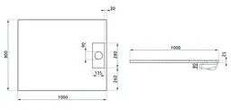 Душовий піддон Rea Bazalt 80x100 black REA-K3304, Чорний матовий - мініатюра 7