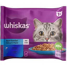 Набір корму для котів Whiskas тунець/лосось в желе 4 шт. x 85 г