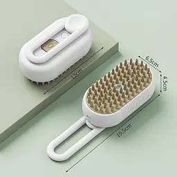 Парова щітка масажер з ручкою Steamy Brush, для сухого та вологого вичісування Білий - мініатюра 10