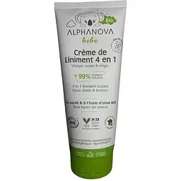 Крем-лінімент під підгузок Alphanova bébé Bio 4 в 1 очищення, зволоження, масаж органічний 200 мл