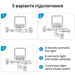 Wi-Fi реле Aubess Mini Smart Switch Tuya Smart Life 16А, смарт вимикач, розумний перемикач - мініатюра 4