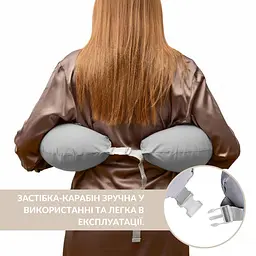 Подушка для годування IDEIA 60х70х16 - Диванчик трикотаж з карабіном сірий-беж - мініатюра 3
