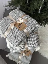 Покрывало Zeintex Finland хлопковое 220х240 см черно-белое - миниатюра 2