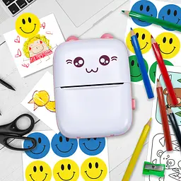 Bluetooth термопринтер JETIX Mini printer Pink з набором олівців і термопаперів у комплекті - мініатюра 2