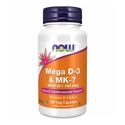 Мега Д3 та Мк7(К2) 5000 IU, MEGA D-3 & MK-7 - 120 vcaps