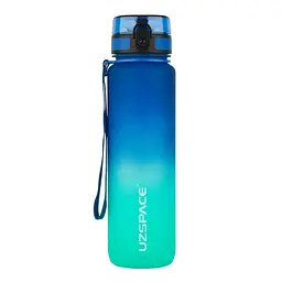 Пляшка для води UZSPACE 3038Blue-Green 1000 мл, синьо-зелена
