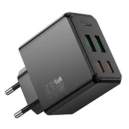 Зарядний пристрій блок на 4 виходи (порта USB) Hoco CS19A 2*USB-C + 2*USB 65W чорний
