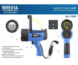 Ліхтар Brevia LED 500м 10W 650lm 4400 mAh microUSB інспекційний (11600) - мініатюра 4