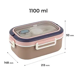Ланчбокс Kite з розділювачем бежевий 1.1 л (K25-1182-1) - мініатюра 2