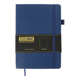 Блокнот діловий Buromax Logo2U Brief А5 96 арк. в крапку обкладинка штучна шкіра синій (BM.295304-02) - мініатюра 2