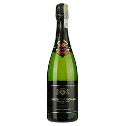 Вино ігристе Baron d'Arignac Brut Blanc de Blancs, біле, брют, 11%, 0,75 л (27762)