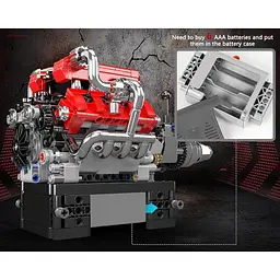 Конструктор Mould King Mking Двигун і коробка передач FE V8 (10204) [161069] - мініатюра 7