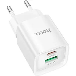 Зарядний пристрій HOCO C147A Charm 1xUSB-C PD20W + 1xUSB QC3.0 White (6942007630276) - мініатюра 2
