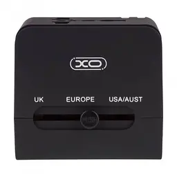 Адаптер - перехідник розетки Европа Англія США EU US UK світу XO WL01 - мініатюра 4