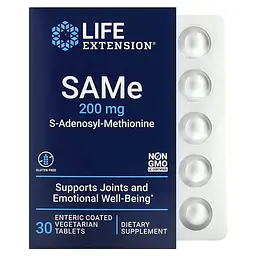 SAM-e SAMe 200 mg 30 Enteric Coated Tablets Life Extension vit0006611