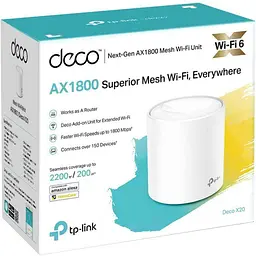 MESH-система TP-Link mesh Deco X20 AX1800 1Pc White 802.11ax (Deco X20 (1-PACK)) - мініатюра 3
