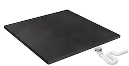 Душовий піддон Rea black Stone 90x90 REA-K9601, Чорний - мініатюра 2