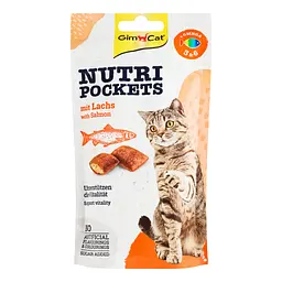 Ласощі для котів GimCat Nutri Pockets з лососем, 60 г - мініатюра 2