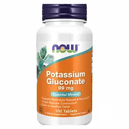 Калій Now Foods 99 мг Potassium Gluconate 100 таблеток
