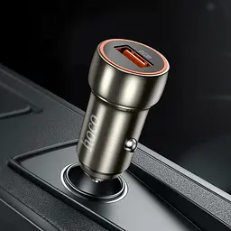Автомобільний зарядний пристрій Hoco Z46 Синій shield single port QC3.0 car charger Темно-сірий - мініатюра 2