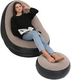 Надувне крісло з пуфом Air Sofa (велюрове покриття) - мініатюра 5