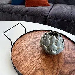 Таця Nice & Cozy Garret Simple металева з дерев'яною основою чорна - мініатюра 5