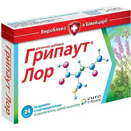 Льодяники для порожнини рота Euro Lifecare Грипаут Лор 24 льодяники в блістерах (4834001) - мініатюра 2