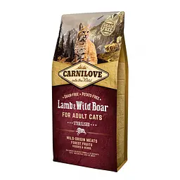 Сухий корм Carnilove Cat Lamb & WildBoar Sterilised 6 кг з ягнятком та м'ясом кабана для стерилізованих кішок - мініатюра 2