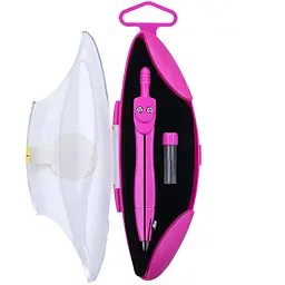 Циркуль ZiBi Kids Line Start Neon в твердому футлярі з запасним грифелем рожевий (ZB.5323NS-10) - мініатюра 2
