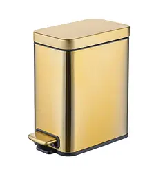 Відро для сміття Mixxus Premium Quadro-TC0105 Brushed Gold з плавним закриттям, прямокутне 5 л золотий (MI8394)