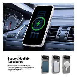 Чехол для Apple iPhone 17 Air, Uniq MagCase, белый, противоударный, панель-накладка с MagSafe, ударопрочный TPU+PC, с магнитом MagSafe, поддержка полноценной беспроводной зарядки, ArmorStandart (ARM86279) - мініатюра 4